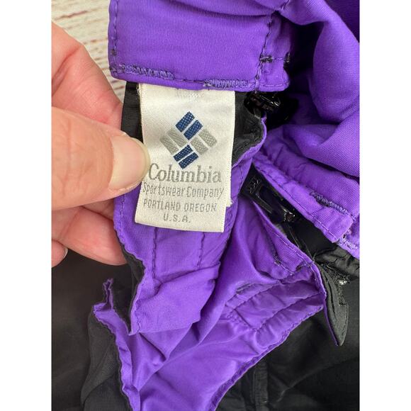 Vintage Columbia Reversible Snow Pants Mens Medium Black Purple - Picture 8 of 14